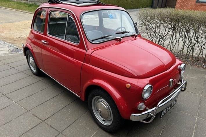 Rød Fiat 500 fra 1969
