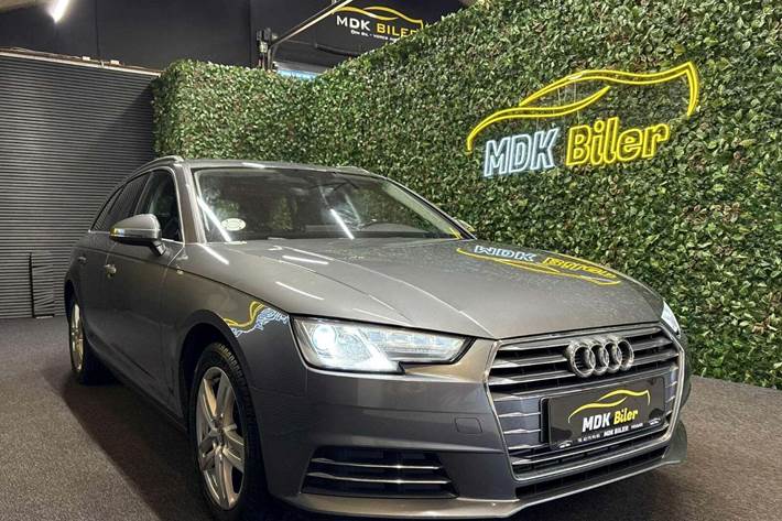 Grå Audi A4 fra 2017 set udefra