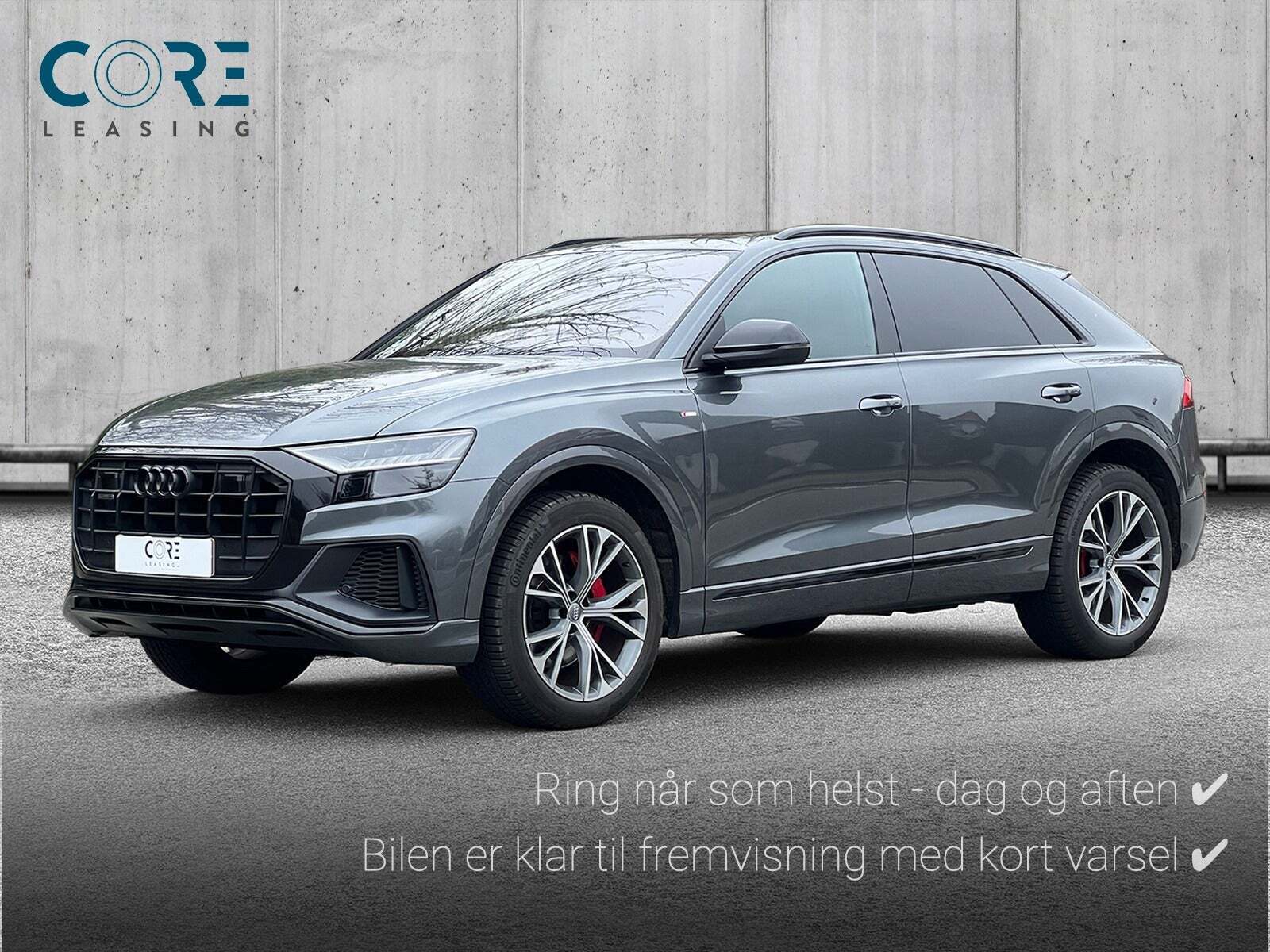 Grå Audi Q8 fra 2019 set udefra