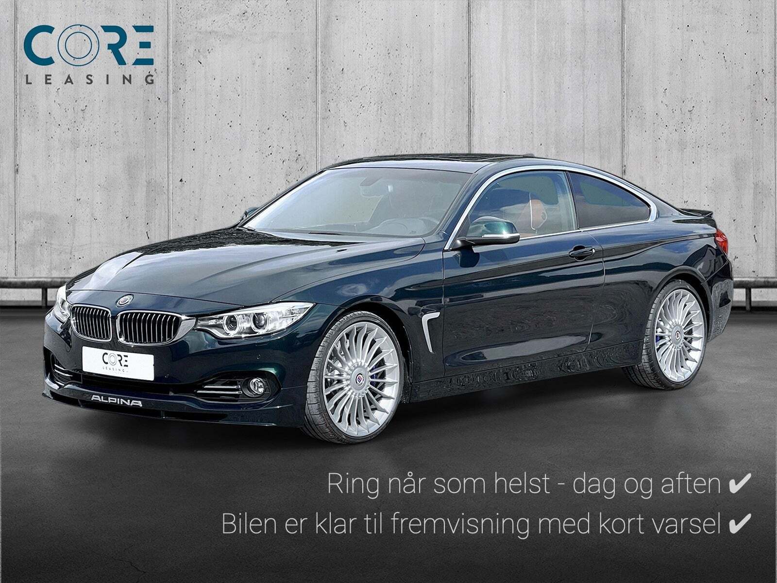 Grøn Alpina B4 fra 2016 set udefra