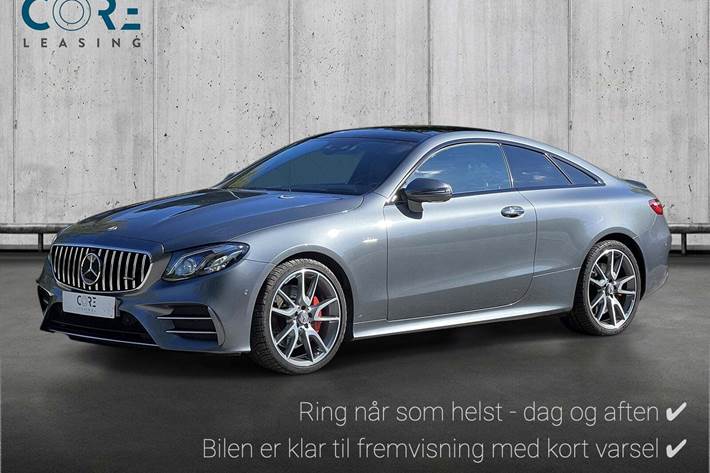 Grå Mercedes E53 fra 2018 set udefra
