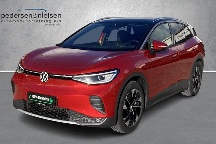 Rød VW ID.4 fra 2025 set udefra