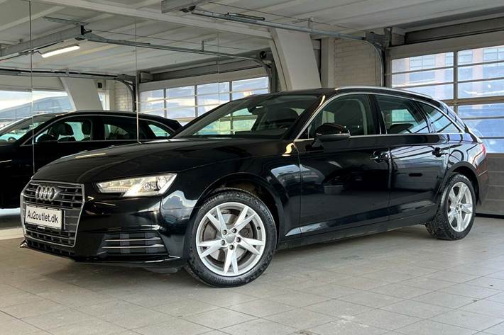 Sort Audi A4 fra 2018 set udefra