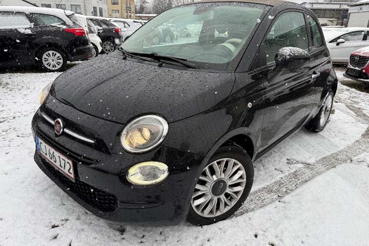 Sort Fiat 500C fra 2015 set udefra