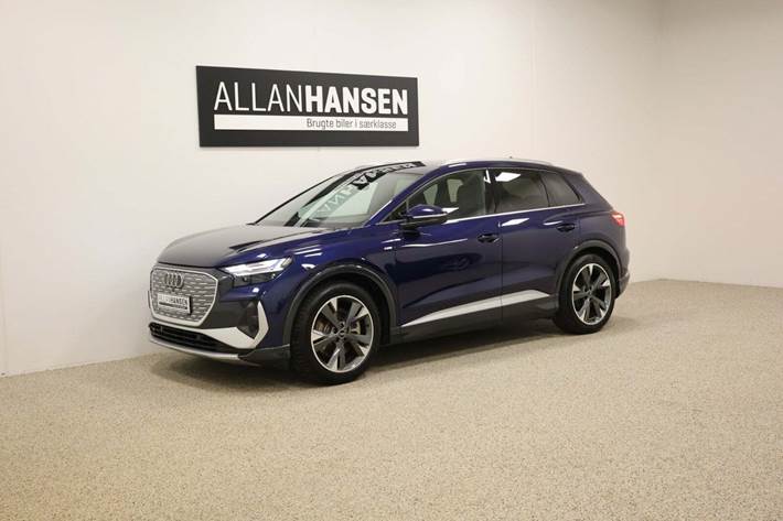 Blå Audi Q4 e-tron fra 2022