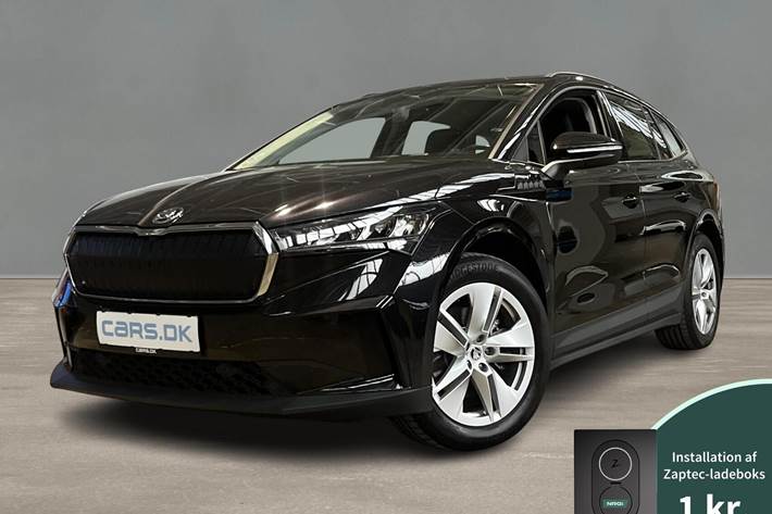 Sort Skoda Enyaq iV fra 2021 set udefra