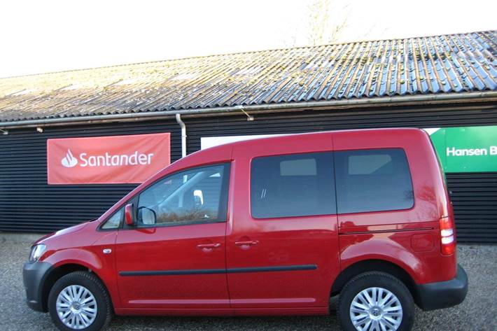 Rød VW Caddy fra 2013
