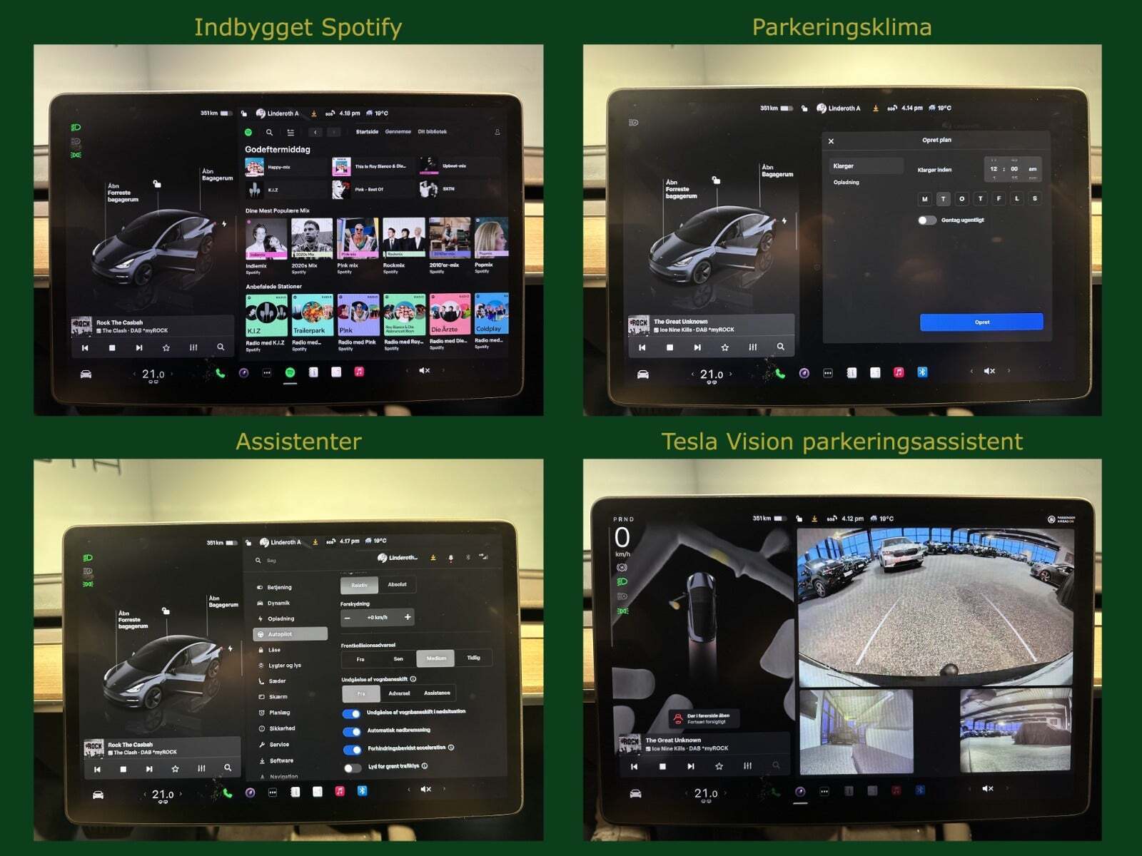 Grå Tesla Model 3 fra 2022