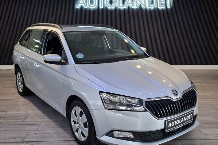 Sølv Skoda Fabia fra 2020 set udefra