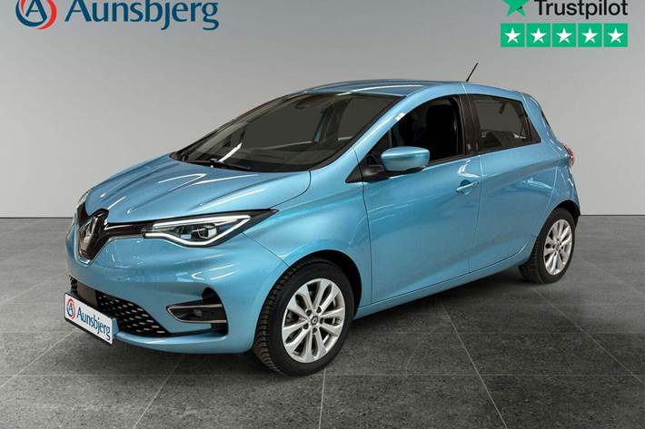 Blå Renault Zoe fra 2021 set udefra