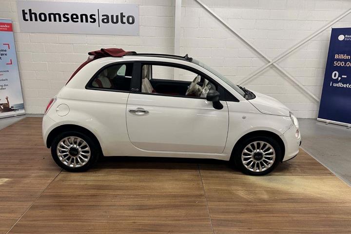 Hvid Fiat 500C fra 2013