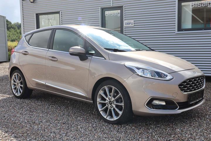 Orange Ford Fiesta fra 2018 set udefra