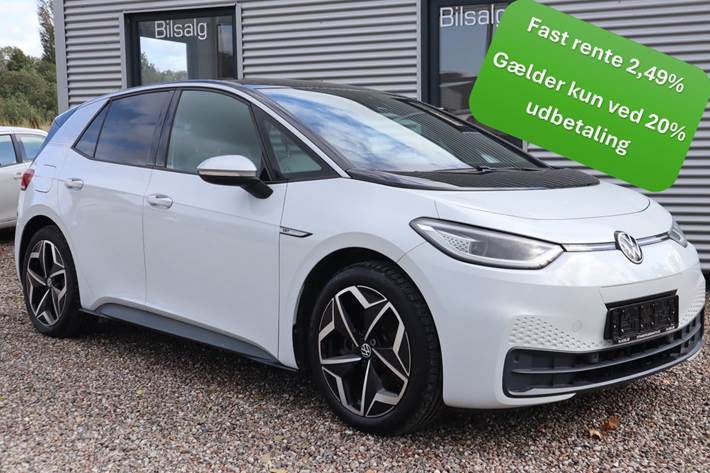 Hvid VW ID.3 fra 2021 set udefra