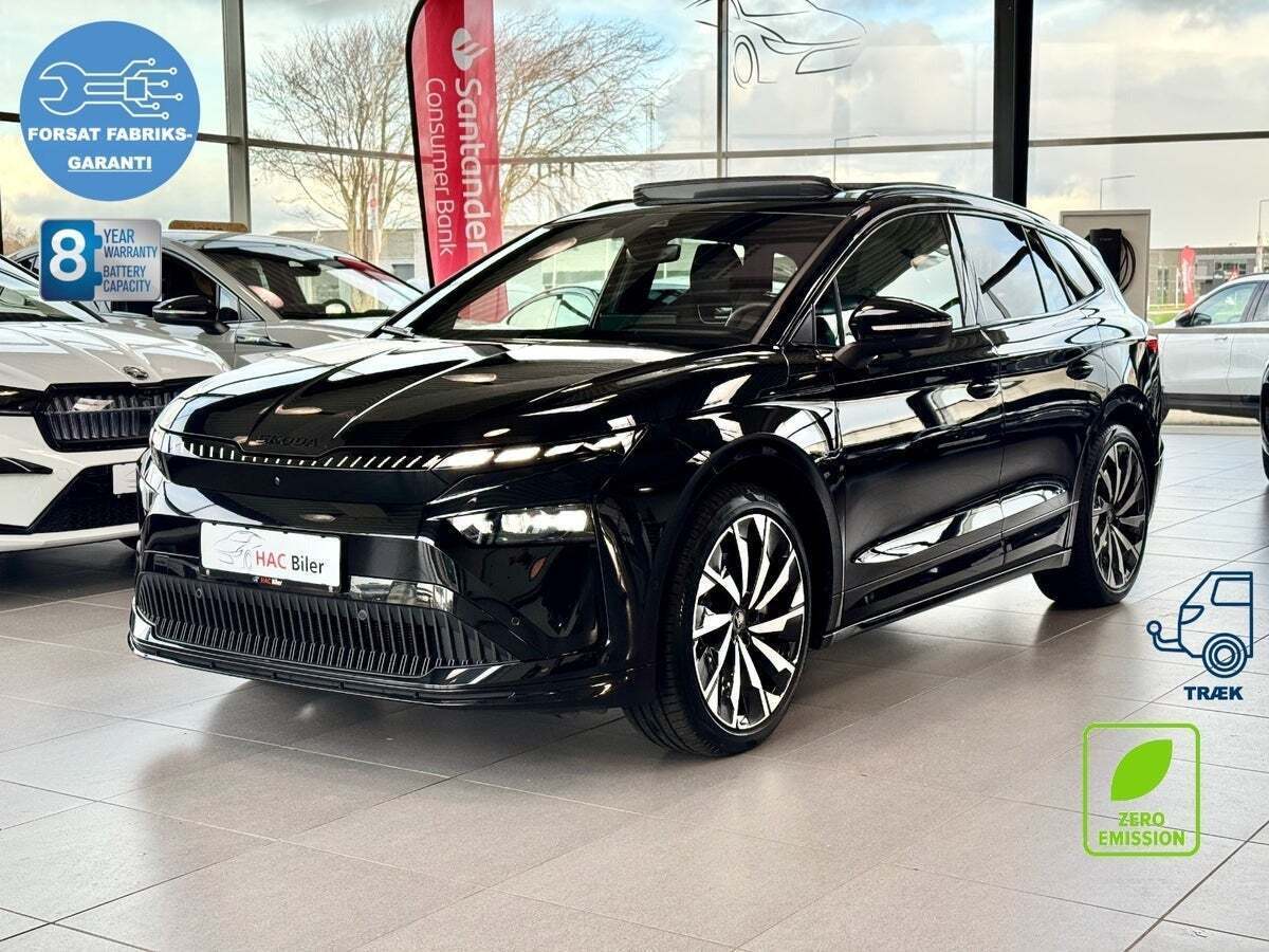 Sort Skoda Enyaq fra 2026 set udefra