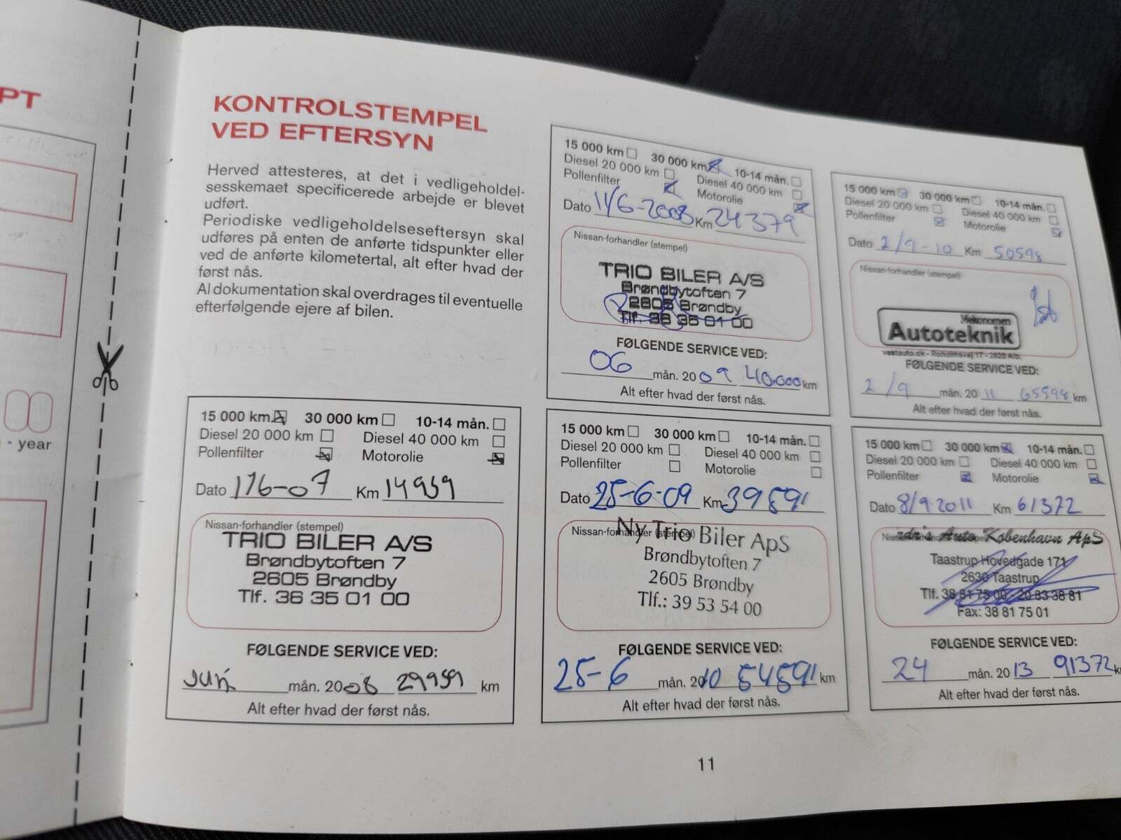 Grøn Nissan Primera fra 2006 set udefra