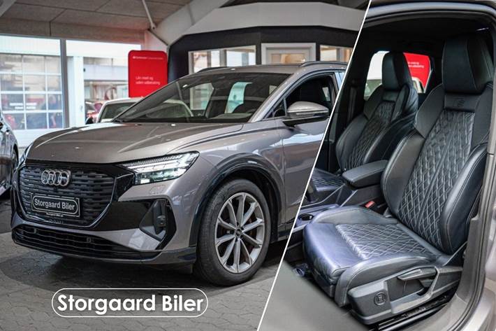 Grå Audi Q4 e-tron fra 2021 set udefra