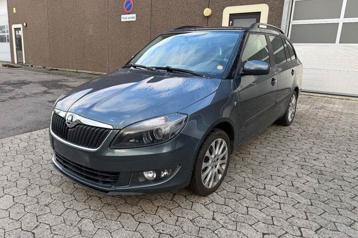 Sort Skoda Fabia fra 2015 set udefra