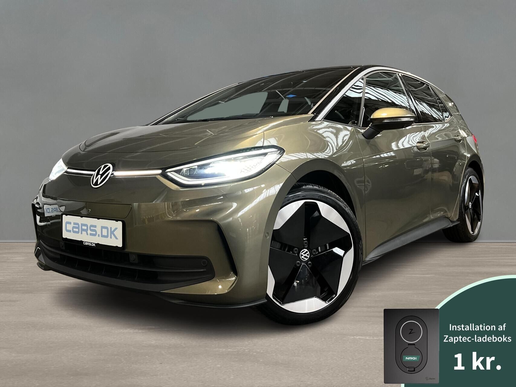 Grøn VW ID.3 fra 2024 set udefra