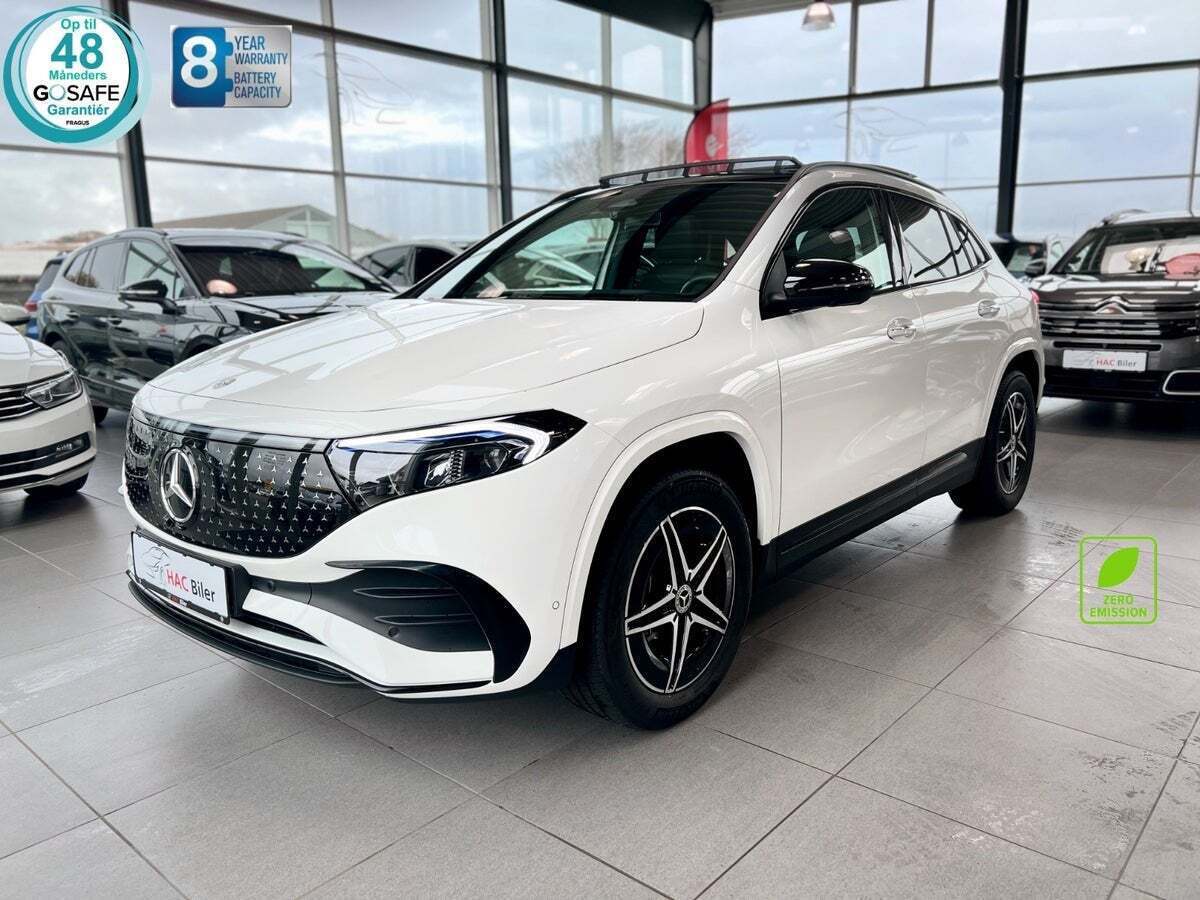 Hvid Mercedes EQA250+ fra 2025 set udefra