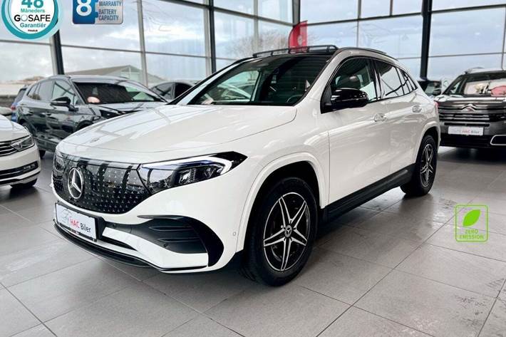 Hvid Mercedes EQA250+ fra 2025 set udefra