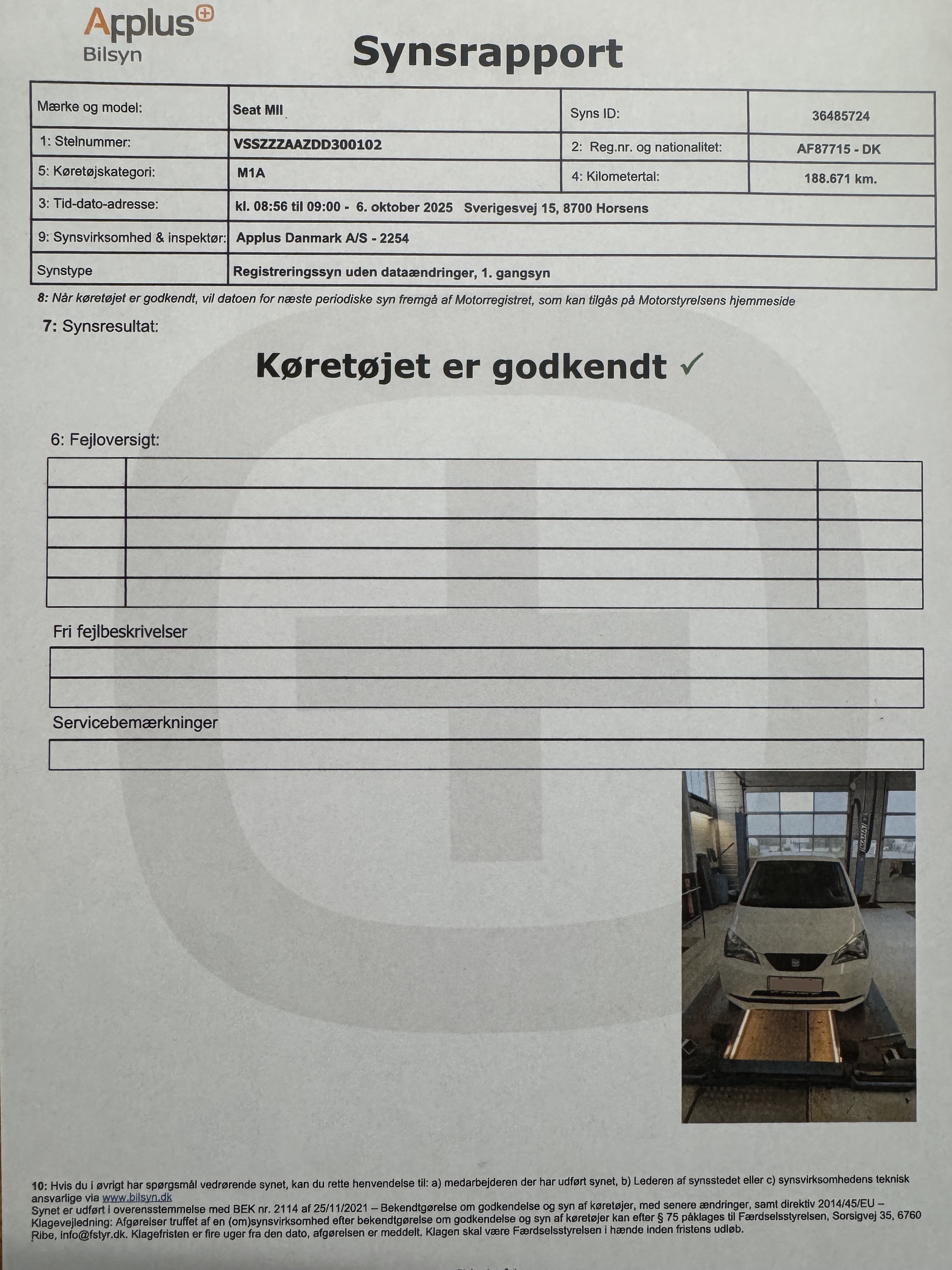 Hvid Seat Mii fra 2012