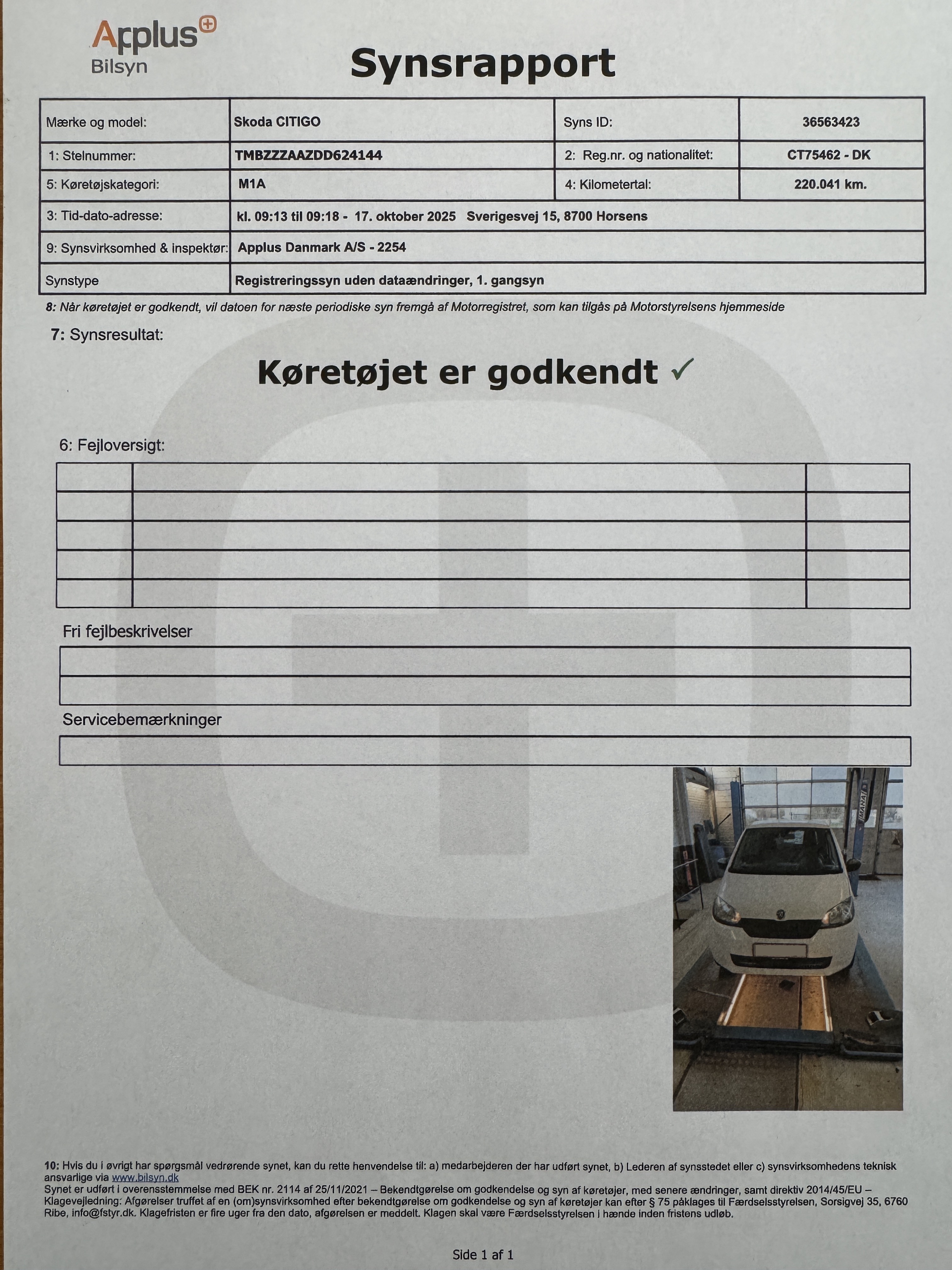 Hvid Skoda Citigo fra 2012
