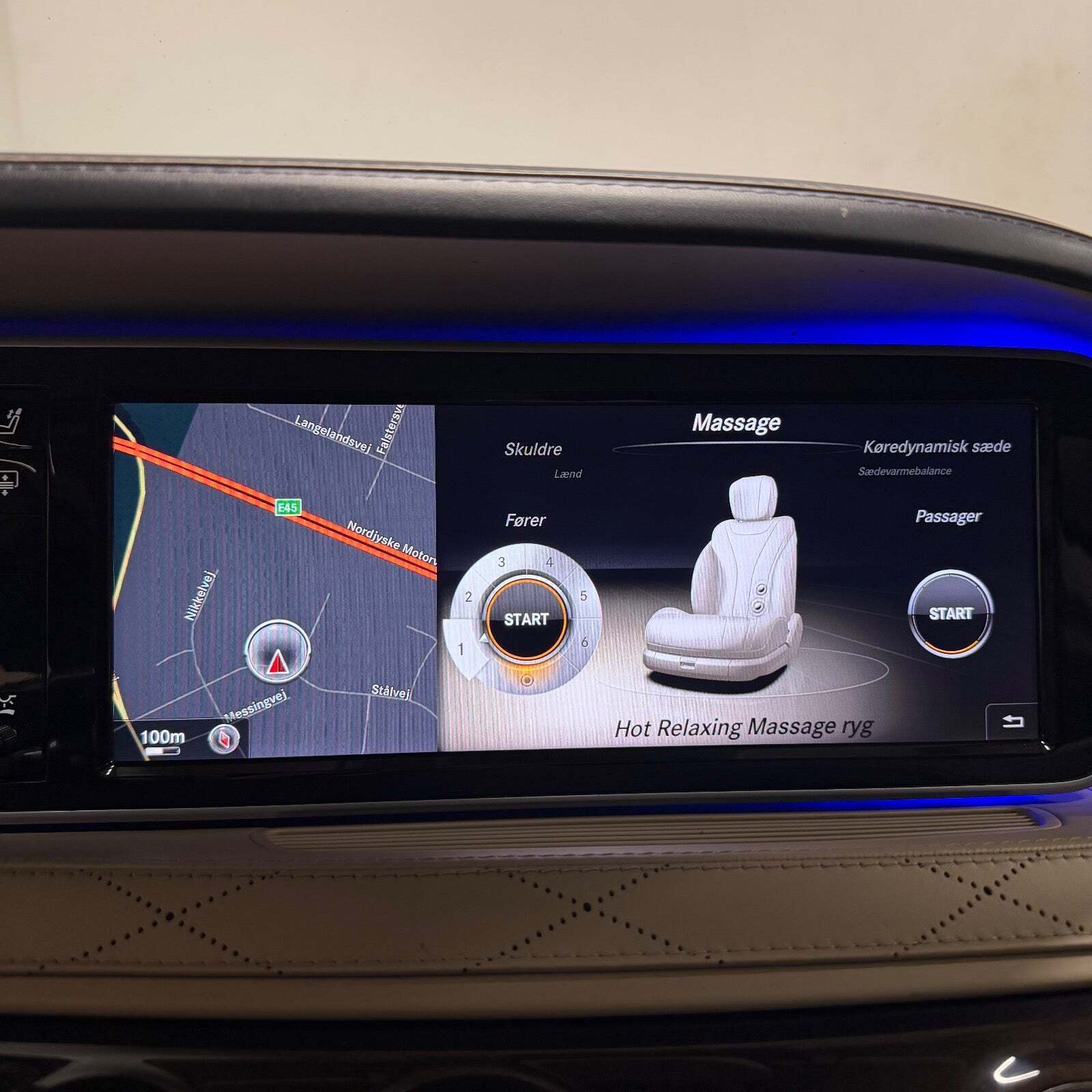 Blå Mercedes S350 fra 2014
