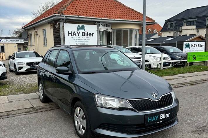 Grå Skoda Fabia fra 2016 set udefra