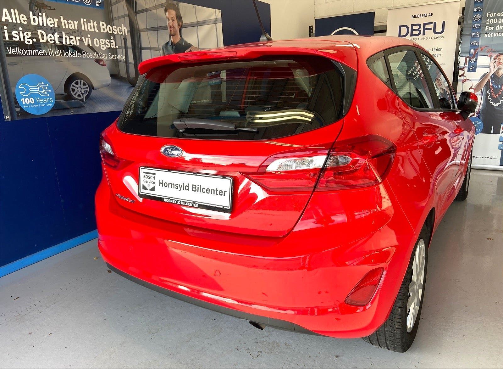 Rød Ford Fiesta fra 2019