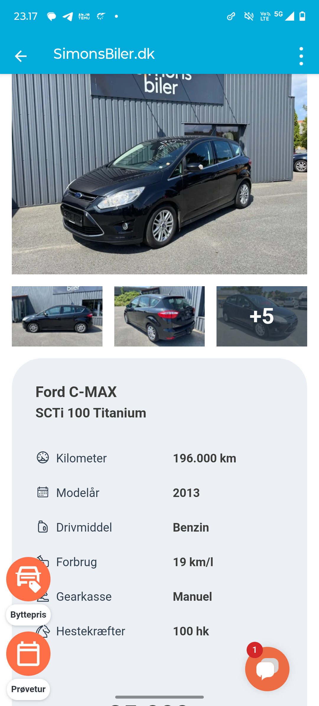 Ford C-MAX 1,0 EcoBoost (100 HK) MPV Forhjulstræk Manuel