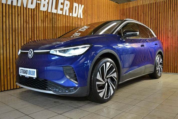 Blå VW ID.4 fra 2021 set udefra