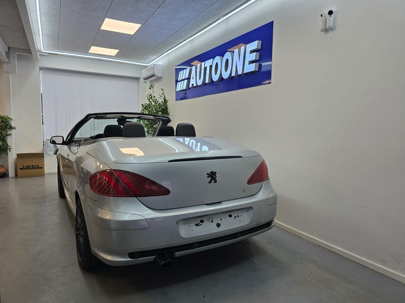 Sølv Peugeot 307 fra 2005 set udefra