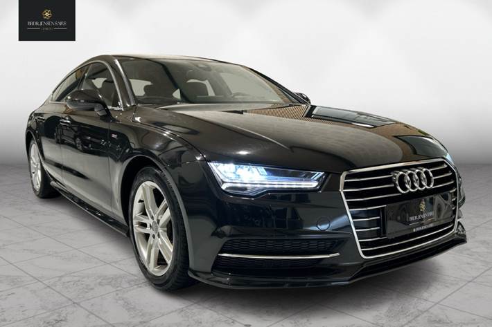 Sort Audi A7 fra 2016 set udefra