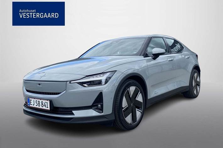Grå Polestar 2 fra 2025 set udefra