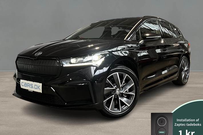 Sort Skoda Enyaq fra 2024 set udefra