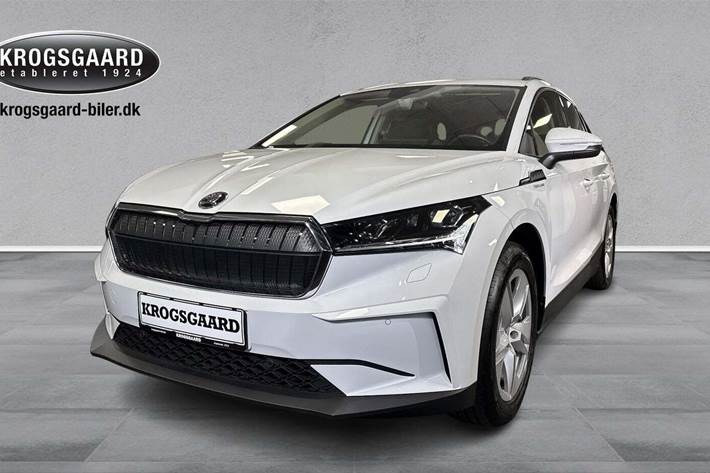 Hvid Skoda Enyaq fra 2022 set udefra