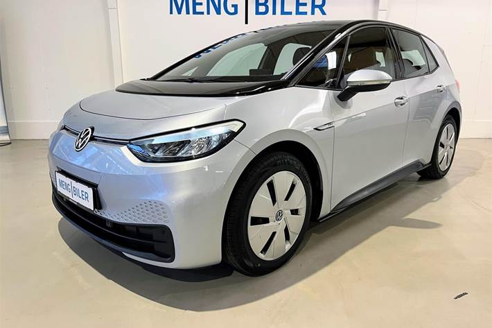 Sølv VW ID.3 fra 2020 set udefra