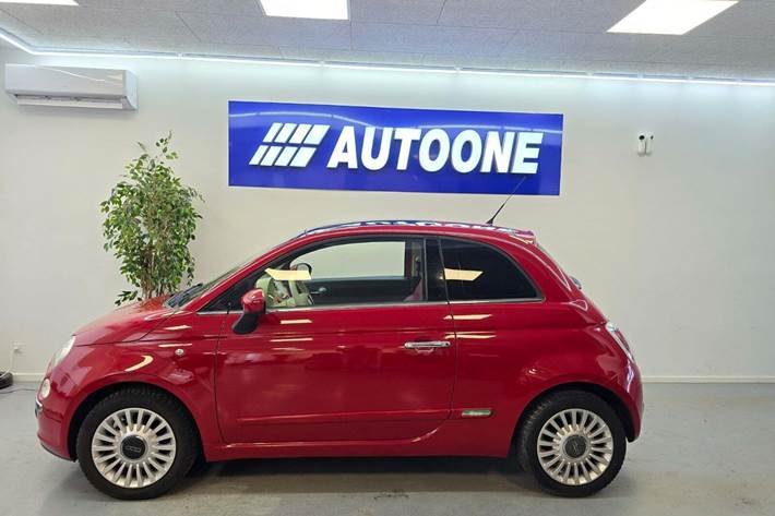 Rød Fiat 500 fra 2008