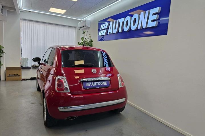 Rød Fiat 500 fra 2008