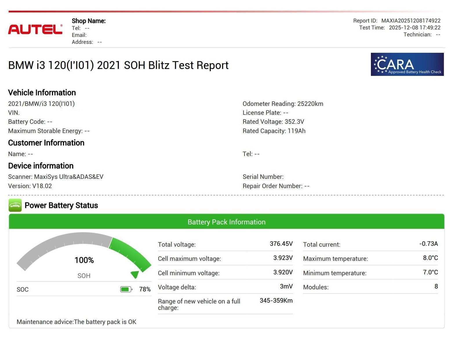 Grøn BMW i3 fra 2021