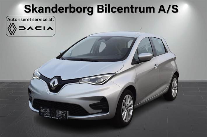 Sølv Renault Zoe fra 2021 set udefra