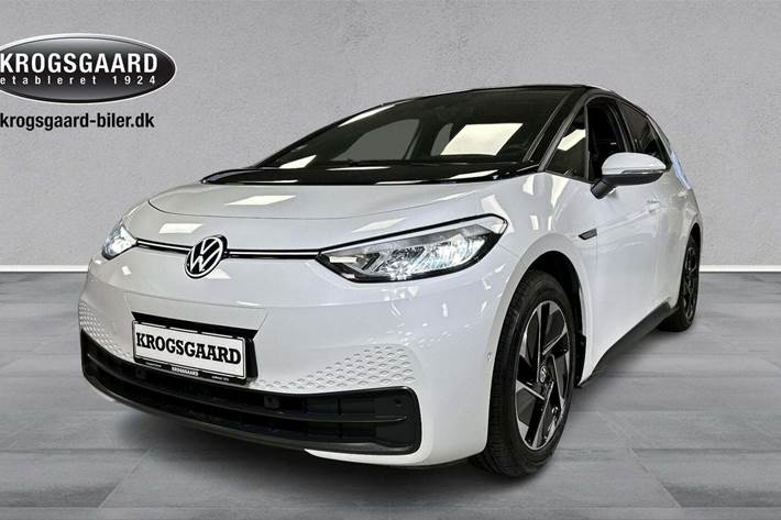 Hvid VW ID.3 fra 2022 set udefra