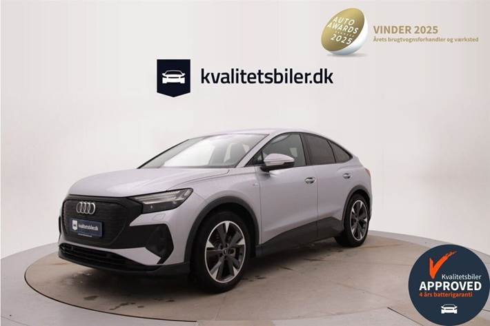 Sølv Audi Q4 fra 2022 set udefra