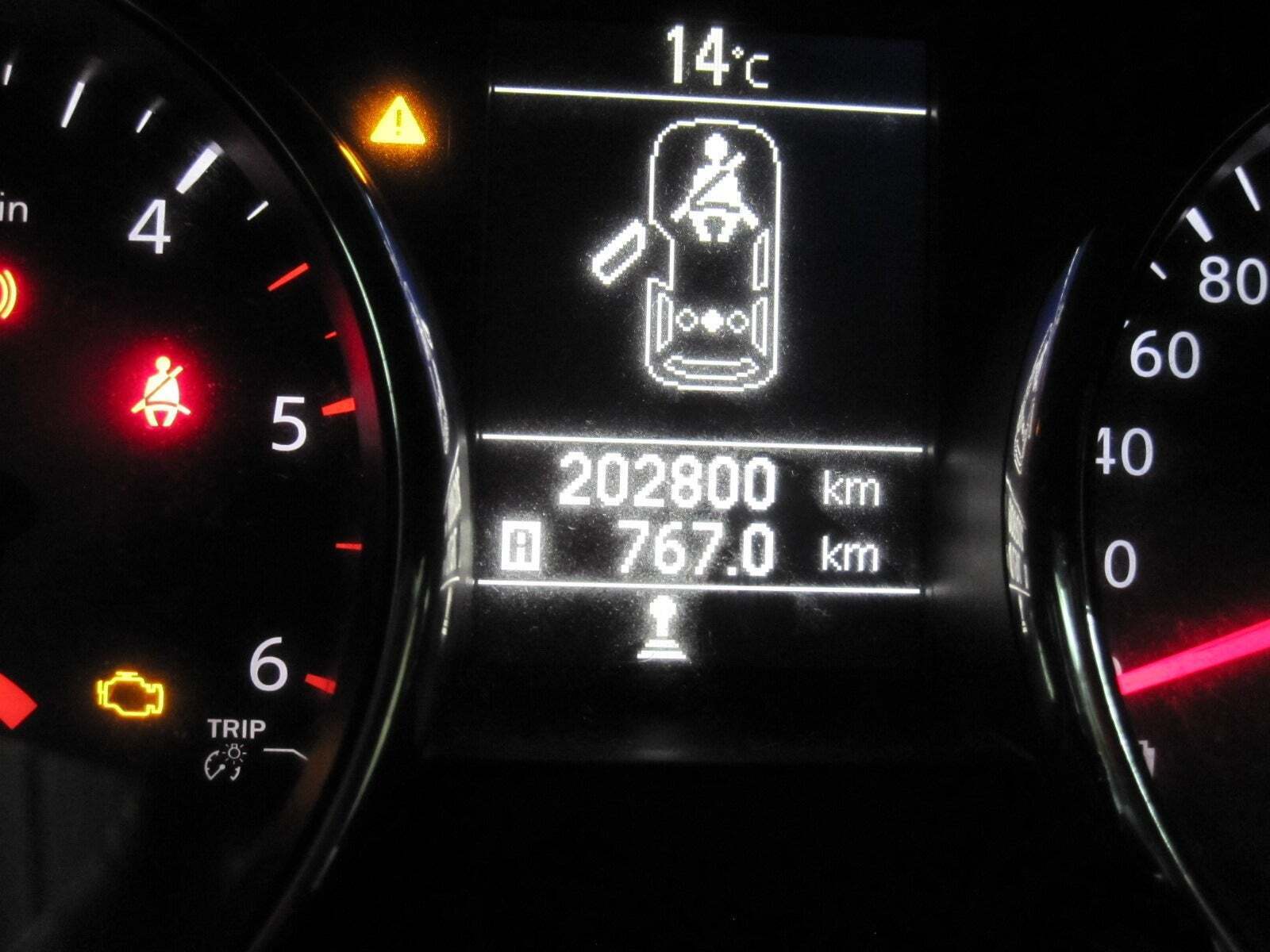 Blå Nissan Qashqai+2 fra 2011