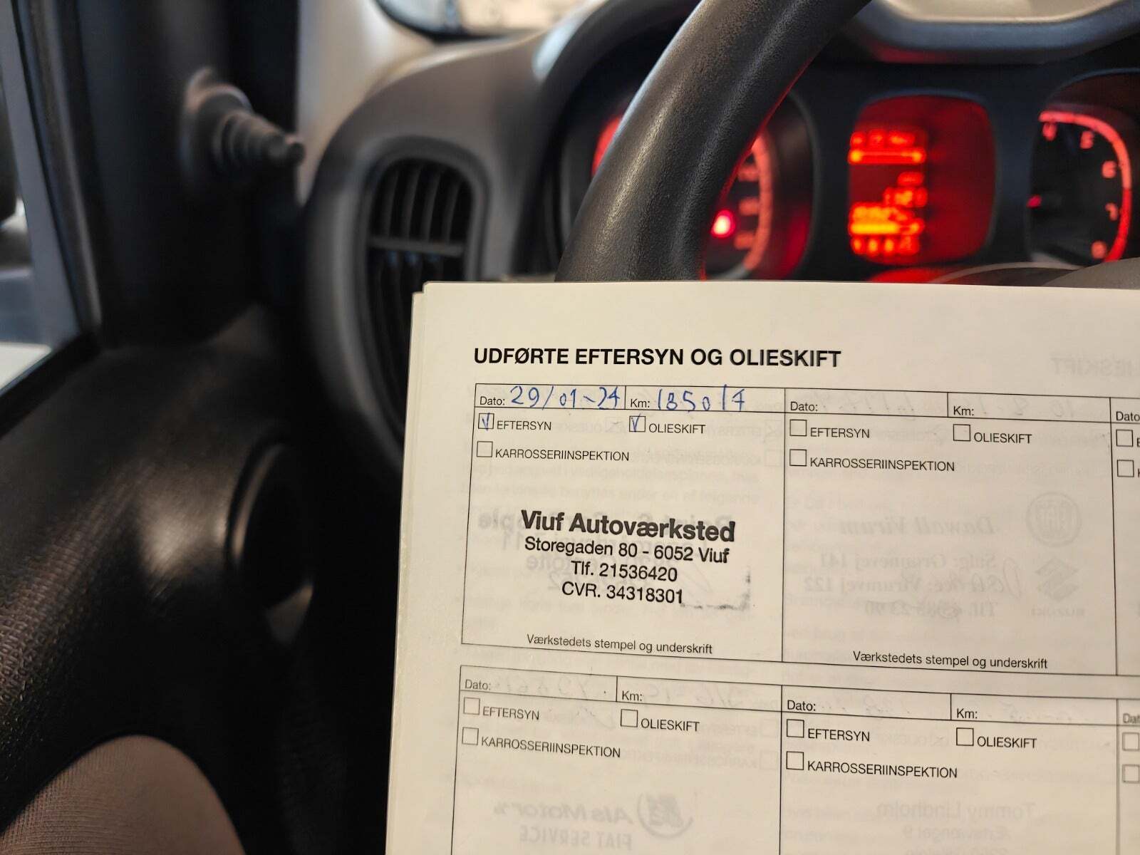 Gul Fiat Panda fra 2012