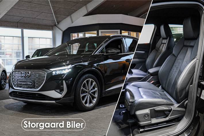 Sort Audi Q4 e-tron fra 2022 set udefra