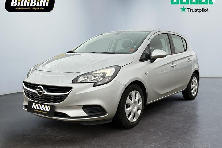 Sølv Opel Corsa fra 2018 set udefra