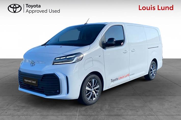 Hvid Toyota Proace Electric fra 2025 set udefra