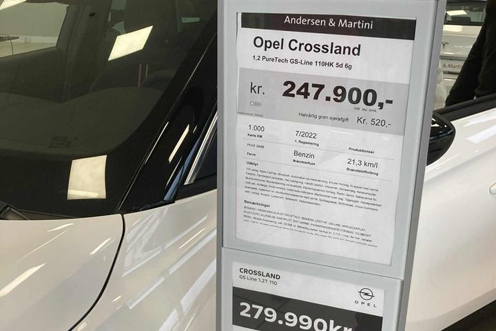 Hvid Opel Crossland fra 2022