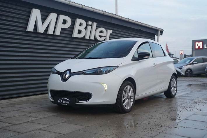 Hvid Renault Zoe fra 2019 set udefra